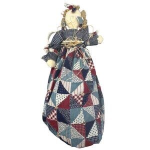 Handmade Patchwork Doll Fabric Bag With Rustic Country Style